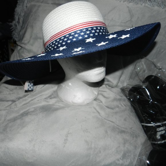 Twig & Arrow Patriotic Stars Red White & Blue Americana 4th of July Floppy Hat - Picture 4 of 7